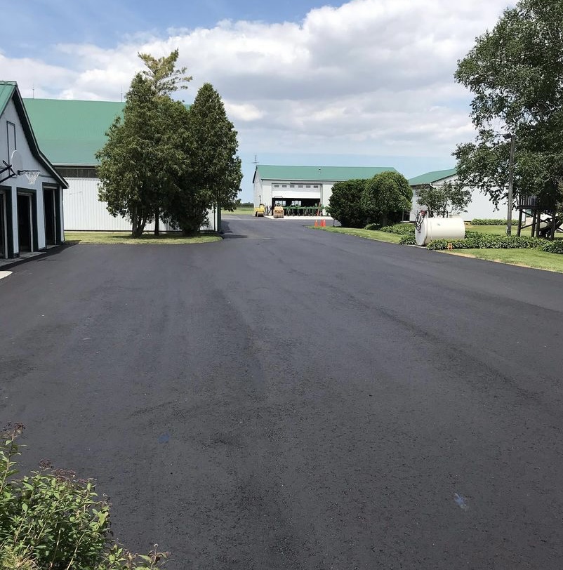 Freshly paved driveway